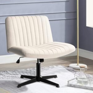 PUKAMI Criss Cross Chair,Comfy Cross Legged Office Desk Chair No Wheels