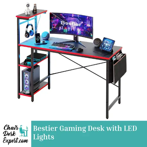 Bestier Gaming Desk with LED Lights