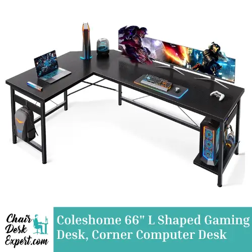 Coleshome 66 L Shaped Gaming Desk, Corner Computer Desk