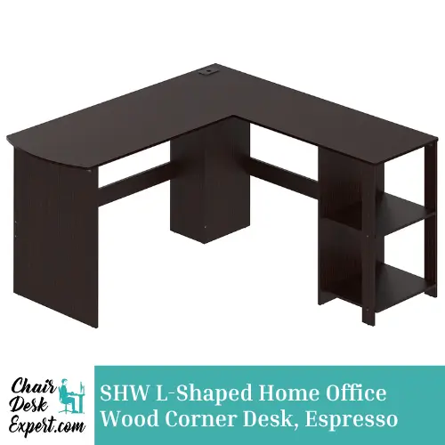 SHW L-Shaped Home Office Wood Corner Desk, Espresso