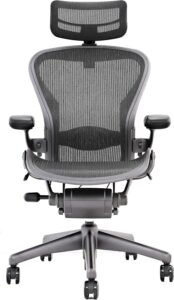 Open Box Herman Miller Aeron Fully Loaded, Adjustable Headrest, Aluminum
