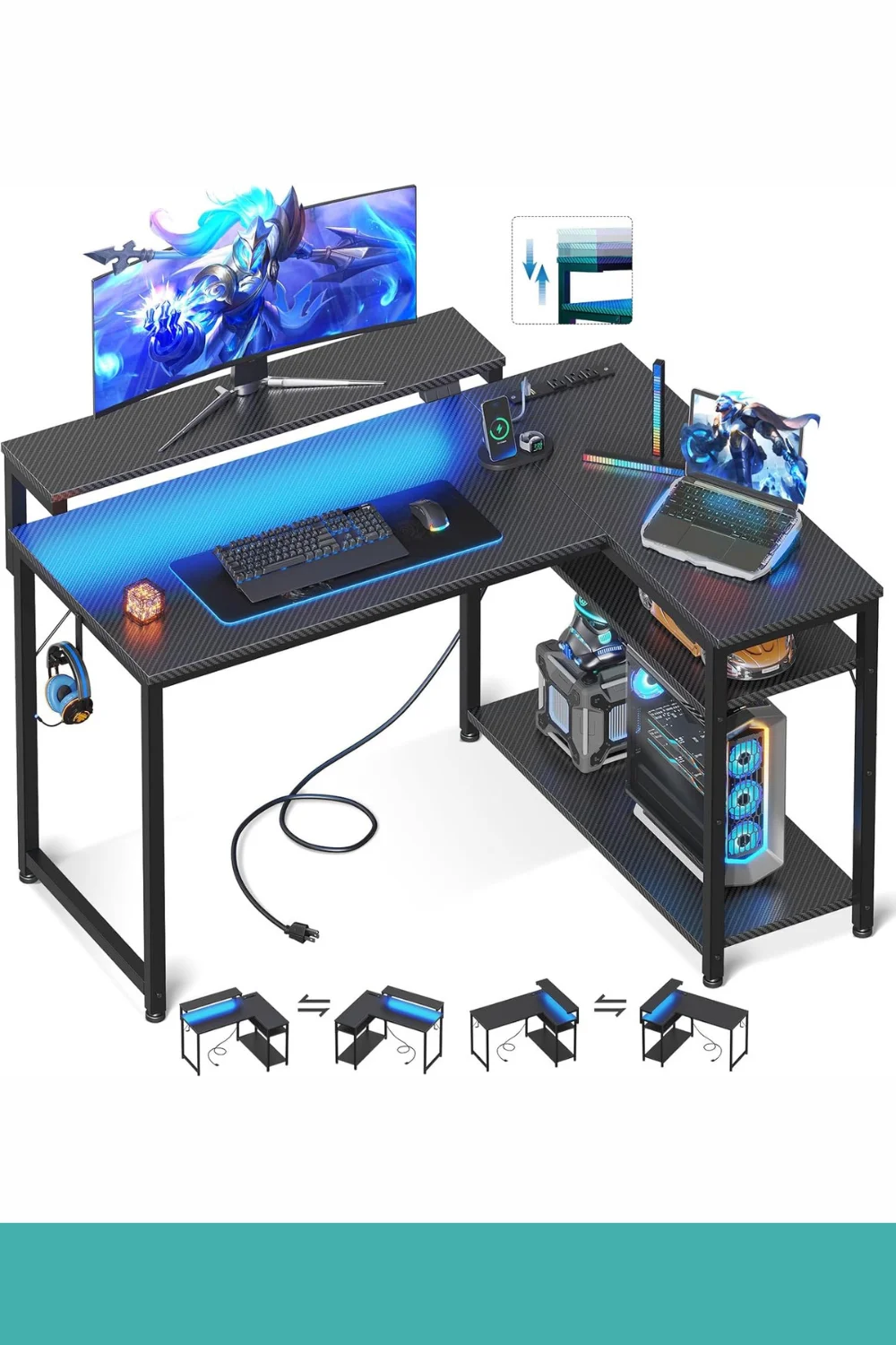 1 MOTPK L-Shaped Gaming Desk
