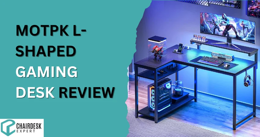 MOTPK L-Shaped Gaming Desk Review| Setup with Style