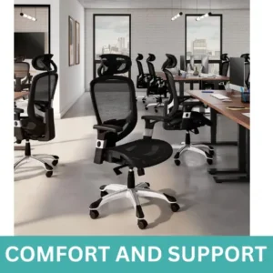 Office Chair, Ergonomic Desk Chair with Adjustable Lumbar Suppor