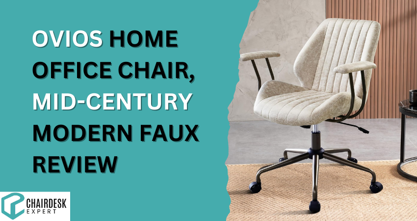 Ovios Home Office Chair, Mid-Century Modern Faux